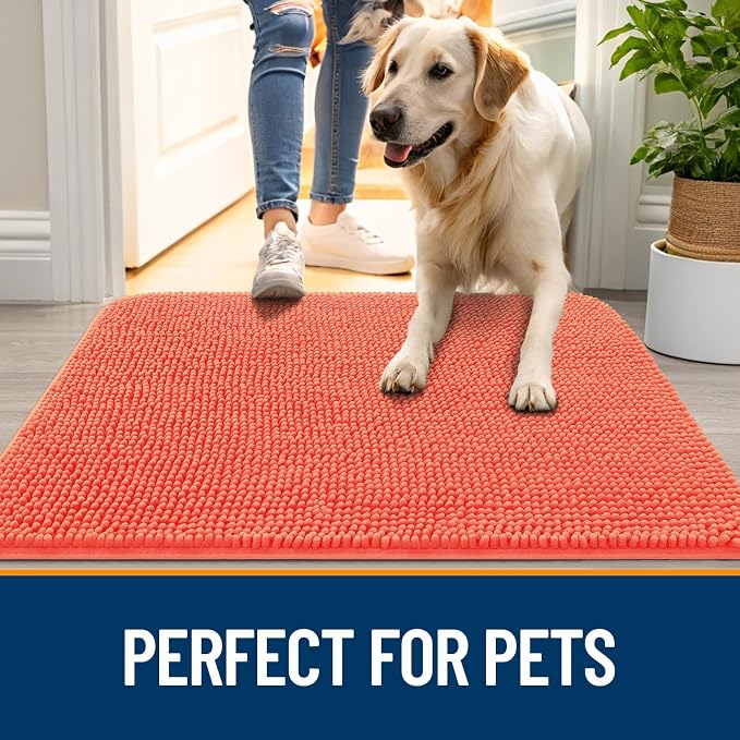OLANLY Dog Door Mat for Muddy Paws 50x30, Absorbs Moisture and Dirt, Absorbent - Image 6