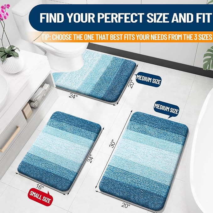 OLANLY Small Bathroom Rugs Mat 24x16, Extra Soft Absorbent Microfiber Bath Rugs - Image 2