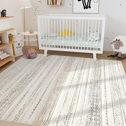 Nakagishi Area Rugs 9x12 Living Room Rug: Washable Boho Large Neutral Modern - Image 8