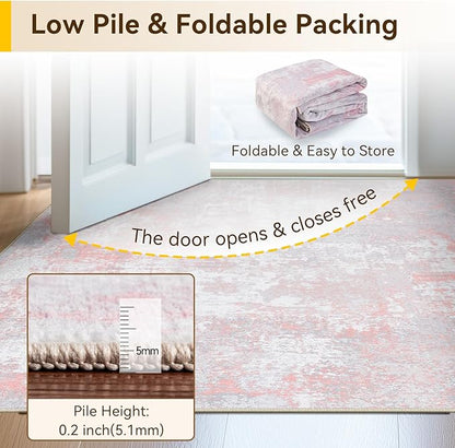 RELEANY Washable Area Rugs 6'x9' Non-Slip Modern Abstract Soft - Image 8