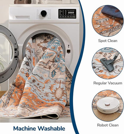 Lessymo 8 x 10 Area Rugs for Living Room, Machine Washable Area Rugs Boho Faux - Image 5