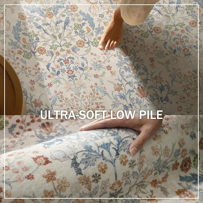9x12 Area Rugs for Living Room: Washable Bedroom Rug Vintage Area Rug Stain - Image 5
