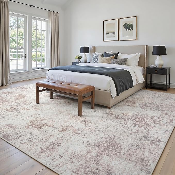 Area Rugs 10x14 Living Room: Large Soft Washable Rug Modern Abstract Anti-Skid - Image 3