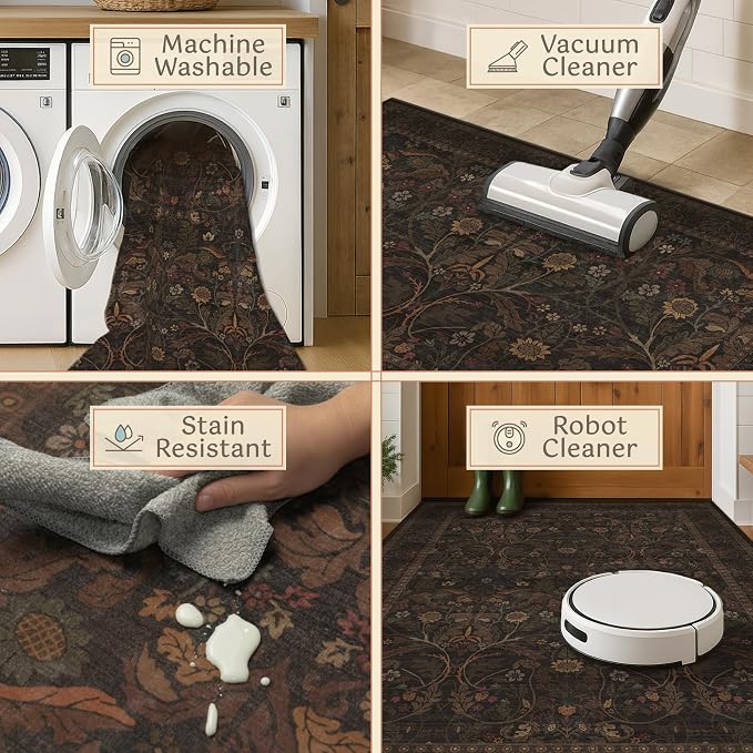 Washable 3x6 Wide Kitchen Entryway Runner Rug Non Slip - Image 3