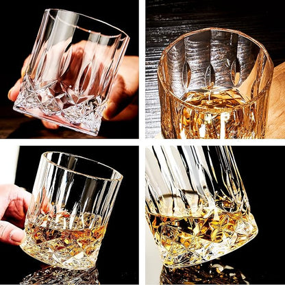 GLASKEY Whiskey Glasses Set of 4, Rock Glasses, 11 oz Lead-Free Crystal Bourbon - Image 4