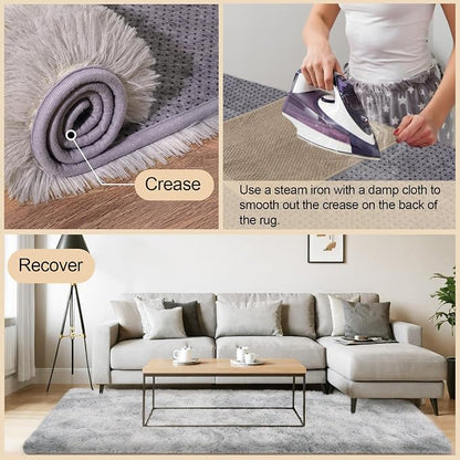 Mugorn 5x7 Rugs for Living Room, Large Fluffy Area Rugs for Bedroom, Soft - Image 4