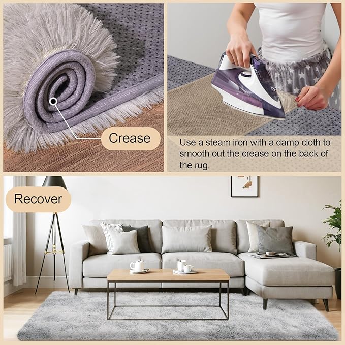 Mugorn 6x9 Rugs for Living Room, Large Fluffy Area Rugs for Bedroom, Soft - Image 3