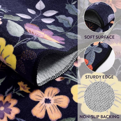 Lahome Floral Washable Rugs for Bedroom, 4X6 Area Rug Ultra-Thin Soft Living - Image 7