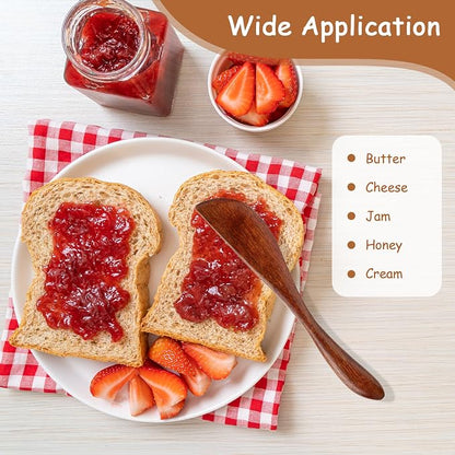 Molain 6Pcs Wooden Butter Knife, 5.9 Inch Jelly Cheese Spreaders Jam Sandwich - Image 7