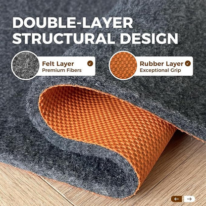 Rug Pad 8 x 10 Ft Non-Slip, Felt and Natural Rubber Backing, 1/4" Thick - Image 6