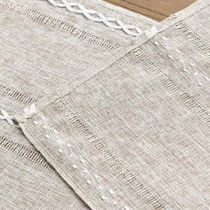 Artoid Mode Brown Rustic Cotton Linen Table Runner, Seasonal Embroidered Hollow - Image 5