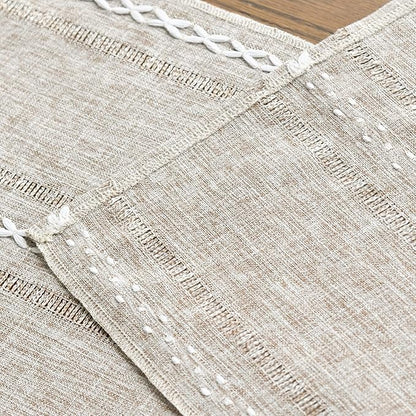 Artoid Mode Brown Rustic Cotton Linen Table Runner, Seasonal Embroidered Hollow - Image 5
