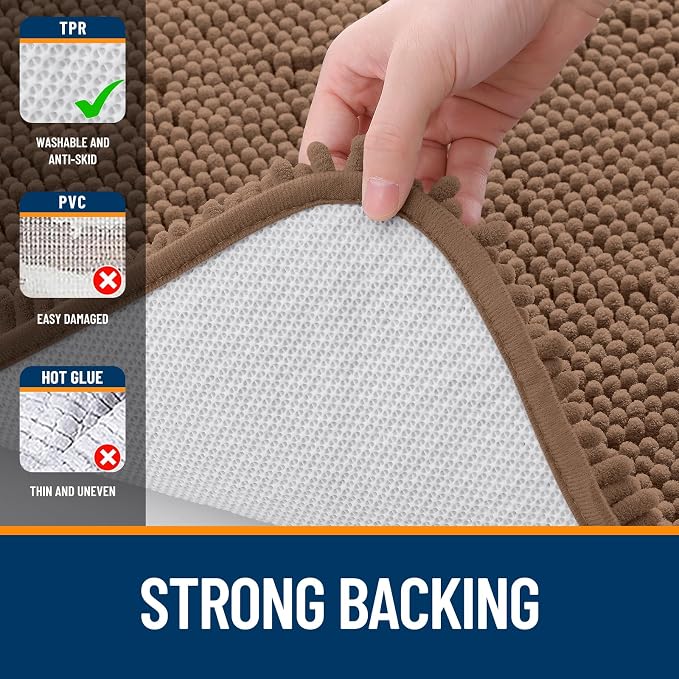 OLANLY Small Bathroom Rugs 24x16, Extra Soft Absorbent Chenille Bath Rugs - Image 7