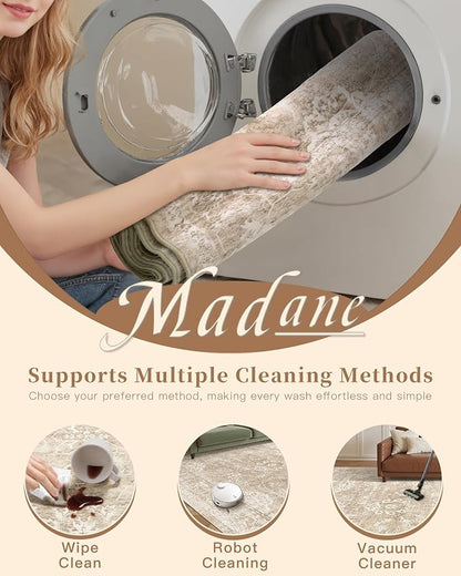 Madane Living Room 10x14 Area Rugs, Washable Low Pile Non-Slip Stain Resistant - Image 7