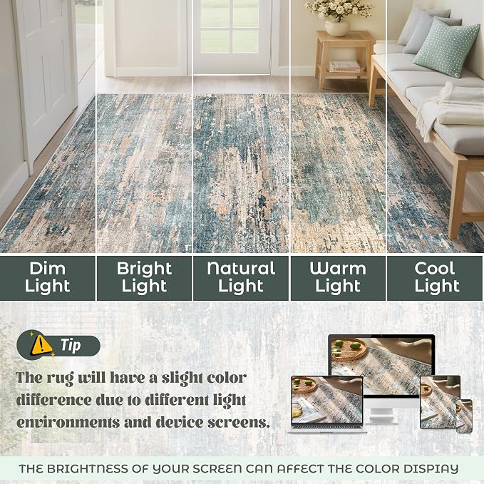 XLUEZ 5x7 Area Rugs for Living Room, Washable Modern Abstract Large Area Rug - Image 8