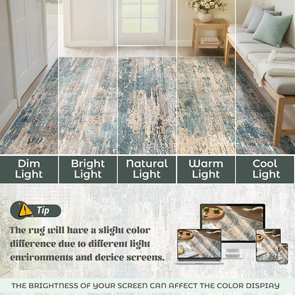 XLUEZ 5x7 Area Rugs for Living Room, Washable Modern Abstract Large Area Rug - Image 8