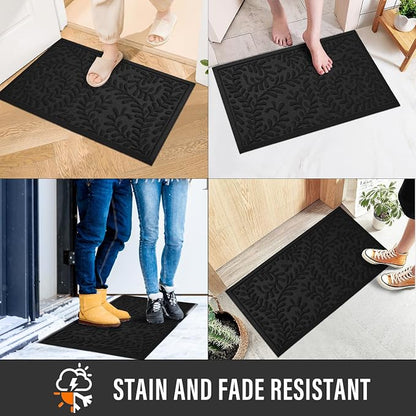 HIYARD Front Door Mat, Absorbent Dirt Trapping Welcome Door Mat Indoor Outdoor - Image 4