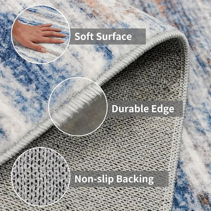4x6 Rugs for Living Room: Non-Slip Washable Area Rug for Hallway Entryway - Image 5