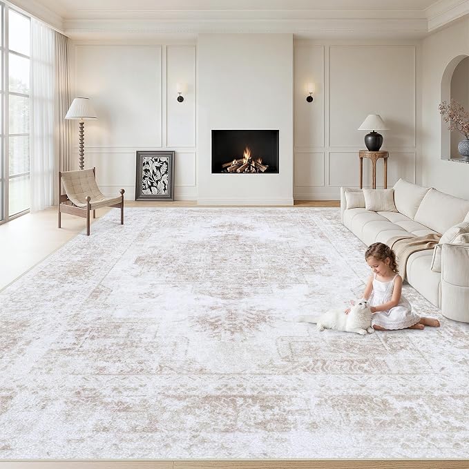 XLUEZ Area Rug 9x12 Living Room Rug, Machine Washable Vintage Distressed by XLUEZ