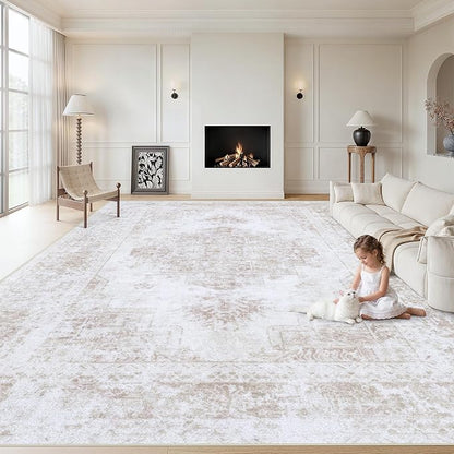 XLUEZ Area Rug 10x12 Living Room Rug, Machine Washable Vintage Distressed by XLUEZ