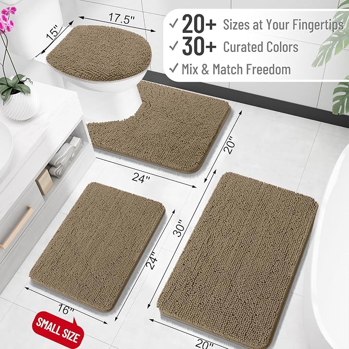 OLANLY Large Bathroom Rugs 40x24, Extra Soft Absorbent Chenille Bath Rugs - Image 2