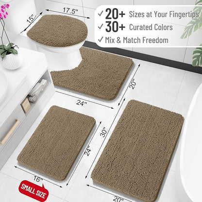 OLANLY Toilet Rugs U-Shaped 20x20, Extra Soft Absorbent Chenille Contour - Image 2