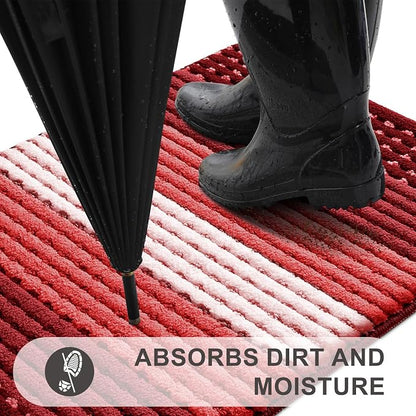 Kitinjoy Indoor Outdoor Door Mat, 71x47 Non-Slip Absorbent Dirt Trapper - Image 2