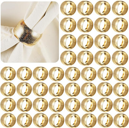 Lallisa 48 Pcs Gold Napkin Rings Bulk Metal Classic Brass Napkin Ring Holders by Lallisa