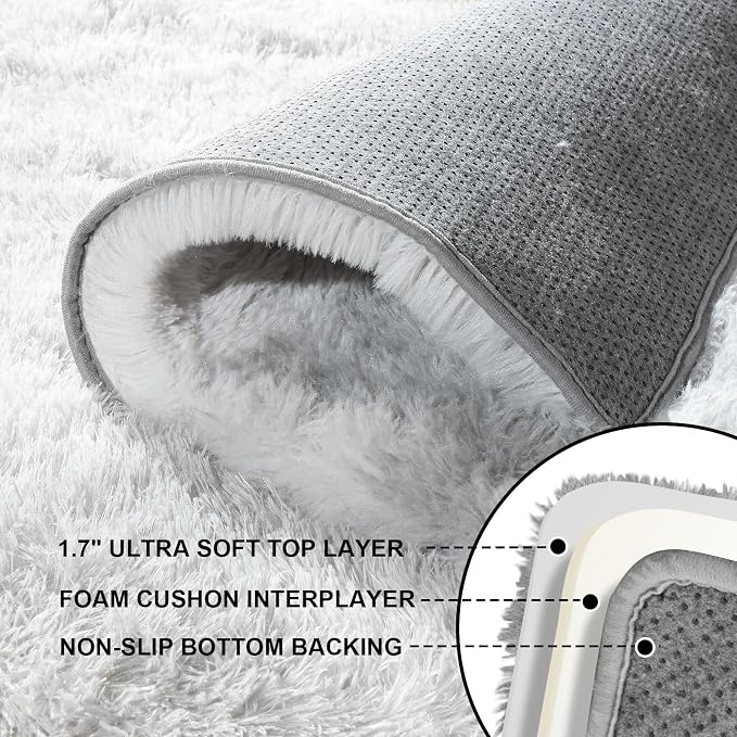 3x5 Rugs for Bedroom, Fluffy Area Rugs for Living Room, Small Fuzzy Shag Soft - Image 3