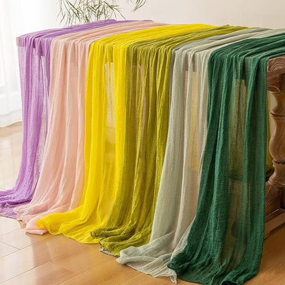 Moss Green Cheesecloth Table Runner 120 Inches - Image 6