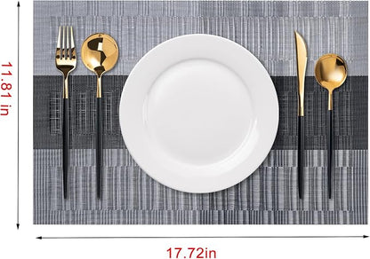 Placemats Set of 6 Washable Indoor | Outdoor Vinyl Place Mats - Image 2