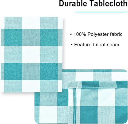 Checkered Tablecloth Rectangle, 70 x 140 Inch - Image 3