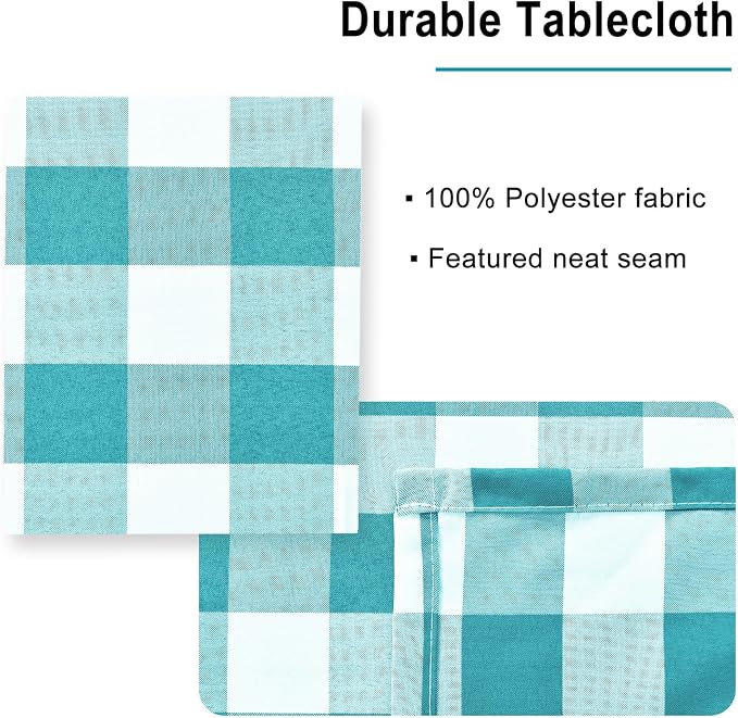 60 x 84 Inch Checkered Tablecloth Rectangle - Image 3