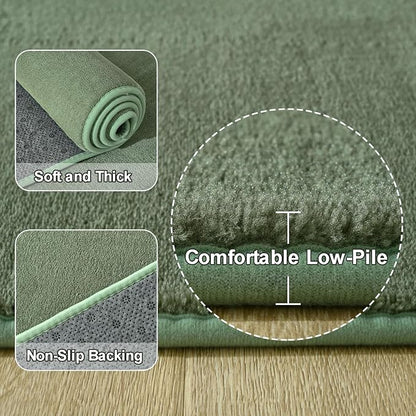 Amearea 5x5 Square Area Rugs for Bedroom Living Room, Sage Green Thickened - Image 3