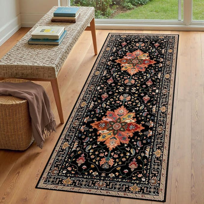 RELEANY Area Rugs Runner 3'x7' Washable Non-Slip, Floral Vintage Distress - Image 3