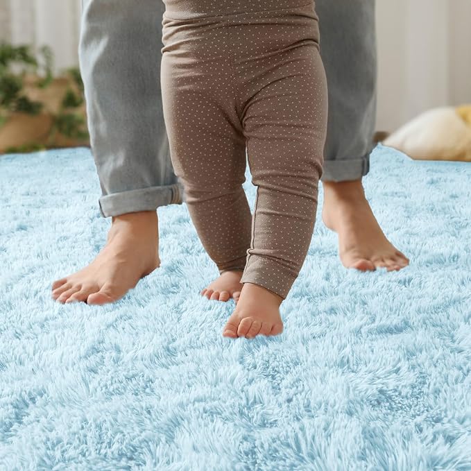 YJ.GWL Fluffy Runner Rugs for Bedroom Living Room Soft Shag Area Rug 2x6 Feet - Image 3