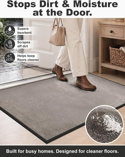 Mibao Super Absorbent Front Door Mat, Non-Slip Washable Indoor Doormats - Image 2