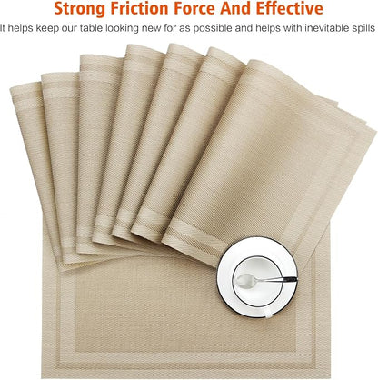 Placemats Set of 4, Vinyl PVC Heat Resistant Washable Placemats Set, Non Slip - Image 7