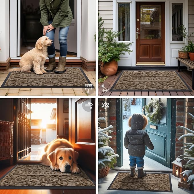 Smiry Welcome Door Mat Outside Entrance, Heavy Duty Trap Dirt and Moisture Easy - Image 6