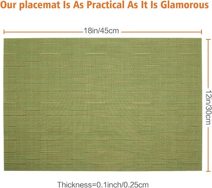 Placemats Set of 12, Vinyl PVC Heat Resistant Washable Placemats Set, Non Slip - Image 2