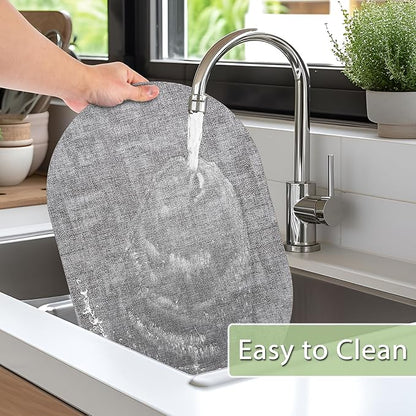 Placemats Set of 12 Washable, Heat Resistant Table Placemats Wipeable Faux - Image 5