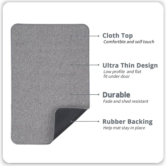 Bosap Bath Mat, Ultra Thin Bathroom Rugs, Rubber Bath Mats - Image 2