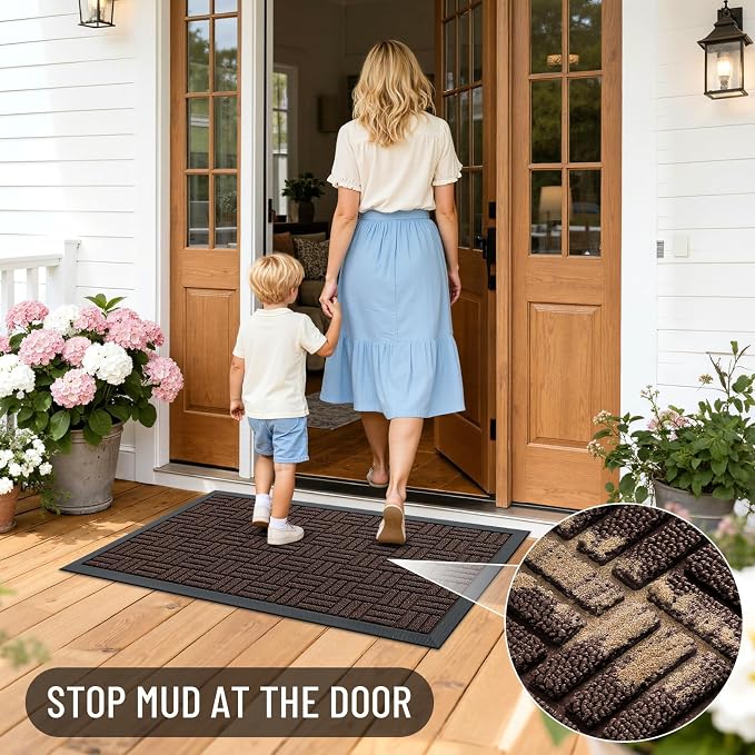 OLANLY Front Door Mat Outside Entrance 29.5x17, Heavy Duty Sturdy Natural - Image 8
