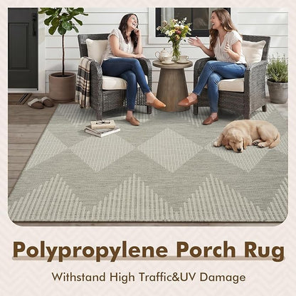 MontVoo-3x5 Outdoor Rug Porch Entryway Rug-Polypropylene Indoor Outdoor Rugs - Image 8