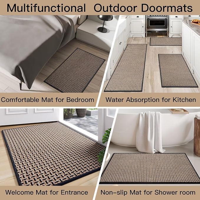 YDKGL Door Mat Entrance 24x35, Dirt Resistant and Absorbent, Non-Slip Rubber - Image 8