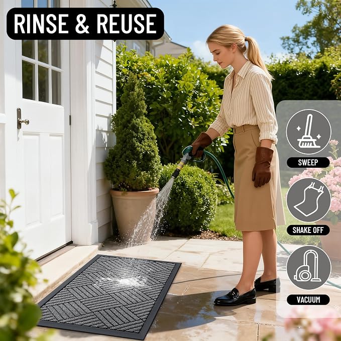 OLANLY Front Door Mat Outside Entrance 47x32, Heavy Duty Sturdy Natural Rubber - Image 7