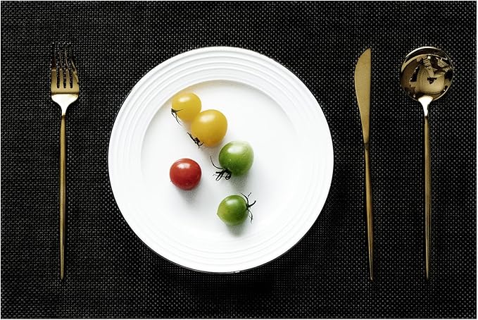 Placemats Set of 4 Vinyl/Plastic Woven Place Mats by Unknown