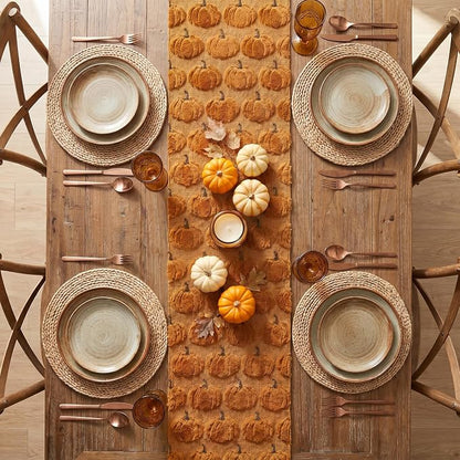 Artoid Mode Caramel Soft Faux Fur Fall Table Runner 13x48 Inch | Seasonal - Image 3