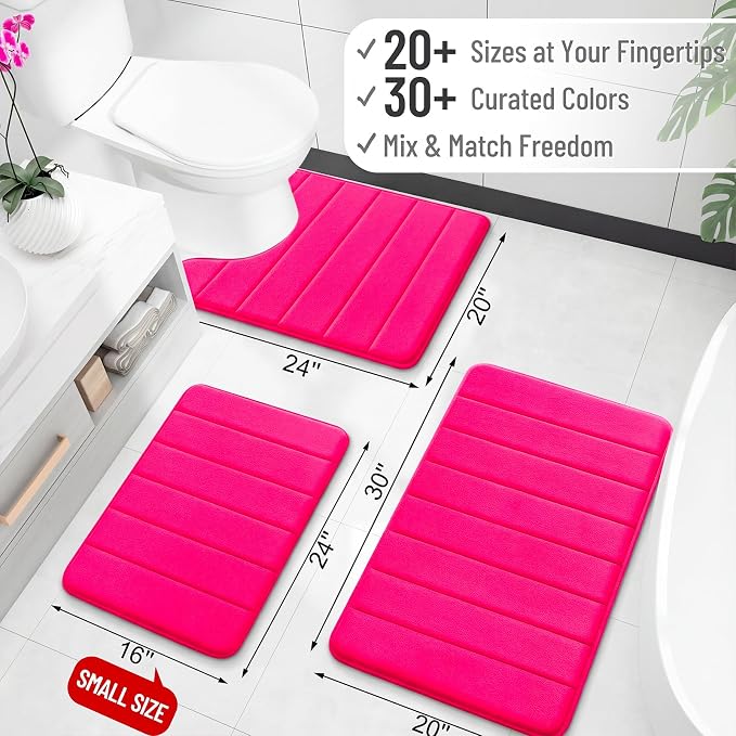 OLANLY Memory Foam Bath Mat 59x35, Super Soft Absorbent Bathroom Rugs, Quick Dry - Image 2