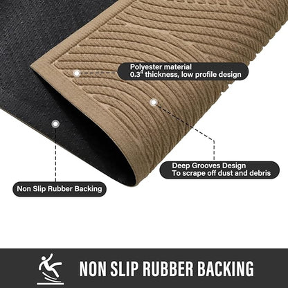 HIYARD Sturdy Front Door Mat, Absorbent Muddy Dirt Resist Welcome Door Mats - Image 5